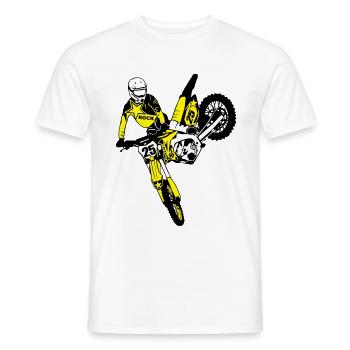 Moto Cross - motocross - Men's T-Shirt - white - Front - AI Model Male 178 dark (178cm)