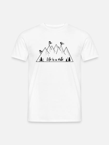 MTB Mountainbike Life is a ride - Männer T-Shirt - Weiß