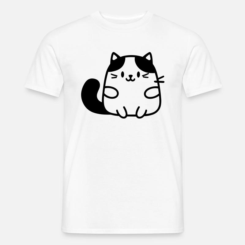 Katze - Männer T-Shirt - Weiß