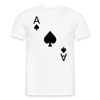 Ace of Spades - Carte à jouer au poker ou au skat - T-shirt homme - blanc - Devant - AI Model Male 178 dark (178cm)