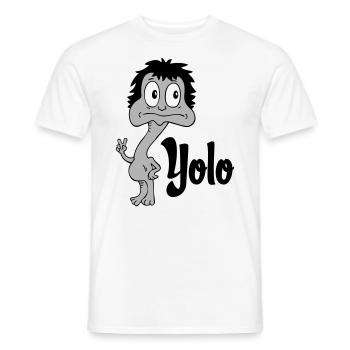 Sprüche Lustige Comic Yolo - Männer T-Shirt - Weiß - Vorne - AI Model Male 178 dark (178cm)