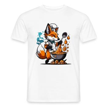 Der Fuchskoch - Männer T-Shirt - Weiß - Vorne - AI Model Male 178 dark (178cm)