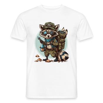 Die Reise der Waschbären - Männer T-Shirt - Weiß - Vorne - AI Model Male 178 dark (178cm)