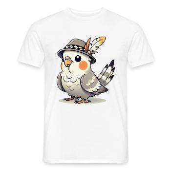 Süßer Nymphensittich mit bayerischer Mütze - Männer T-Shirt - Weiß - Vorne - AI Model Male 178 dark (178cm)