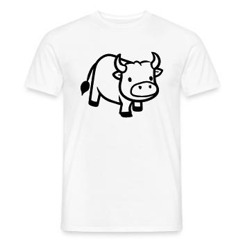 Stier - Männer T-Shirt - Weiß - Vorne - AI Model Male 178 dark (178cm)