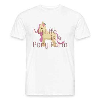 Ma vie est une ferme de poneys - T-shirt homme - blanc - Devant - AI Model Male 178 dark (178cm)