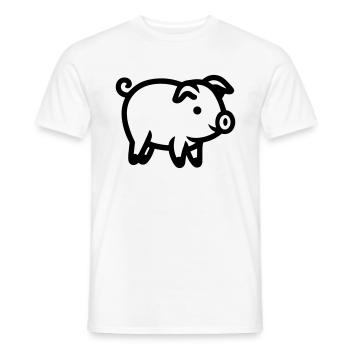 pig - Men's T-Shirt - white - Front - AI Model Male 178 dark (178cm)