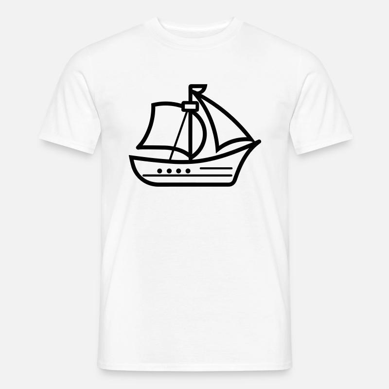 Piratenschiff - Männer T-Shirt - Weiß