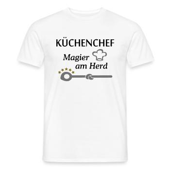 Küchenchef am Herd * Chefkoch Sternekoch Koch - Männer T-Shirt - Weiß - Vorne - AI Model Male 178 dark (178cm)