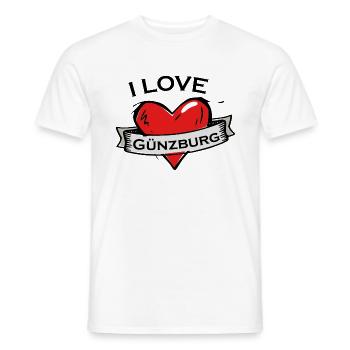 Günzburg - Ich liebe Stadtnamen in Tattoo Stil - Männer T-Shirt - Weiß - Vorne - AI Model Male 178 dark (178cm)