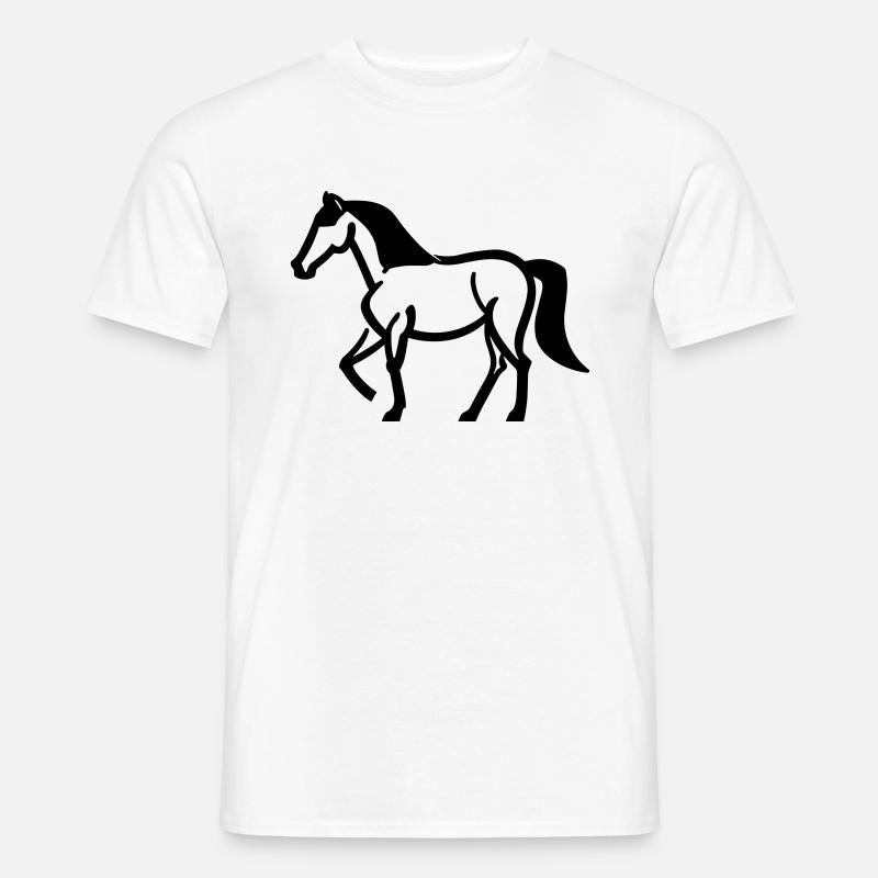 Pferd - Männer T-Shirt - Weiß