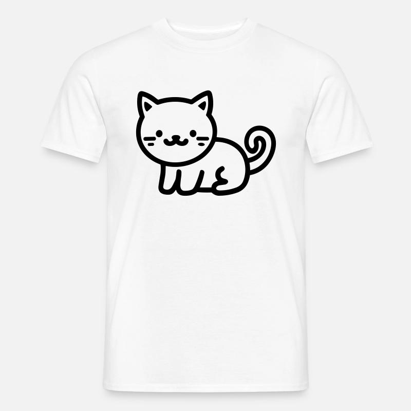 Katze - Männer T-Shirt - Weiß