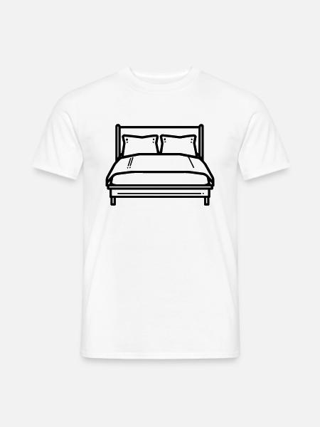 Bett - Männer T-Shirt - Weiß