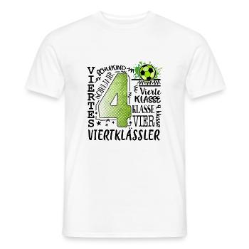 Football de 4e année - T-shirt homme - blanc - Devant - AI Model Male 178 dark (178cm)