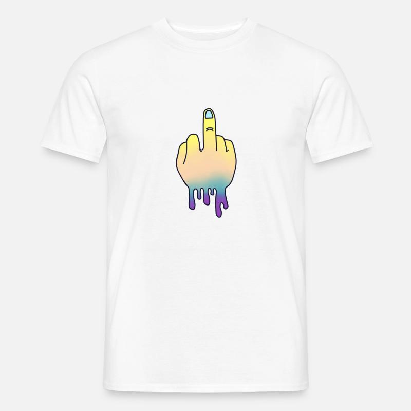 Mittelfinger - Männer T-Shirt - Weiß