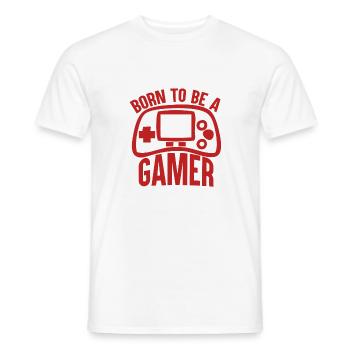 Gamer - Born to be a Gamer - Männer T-Shirt - Weiß - Vorne - AI Model Male 178 dark (178cm)