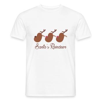 Santa's reindeer Christmas sleigh XMas - Men's T-Shirt - white - Front - AI Model Male 178 dark (178cm)