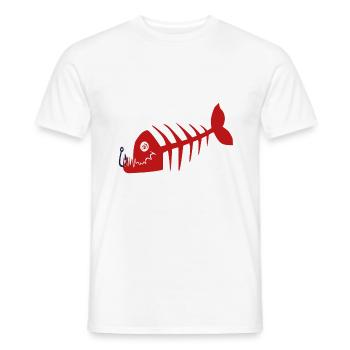 Freaky Fisch Skelett Pirat schlecht. rot - Männer T-Shirt - Weiß - Vorne - AI Model Male 178 dark (178cm)
