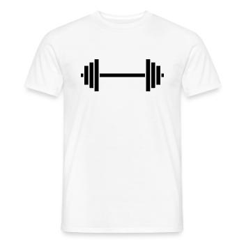 haltère - T-shirt homme - blanc - Devant - AI Model Male 178 dark (178cm)
