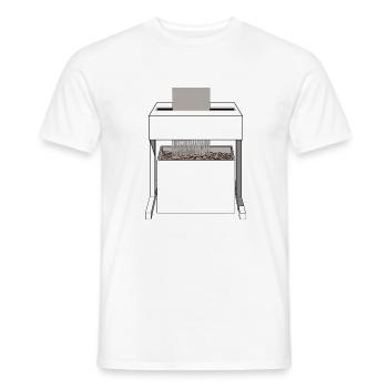 Shredder paper device office idea gift work - Men's T-Shirt - white - Front - AI Model Male 178 dark (178cm)