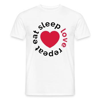 manger sommeil amour répéter - T-shirt homme - blanc - Devant - AI Model Male 178 dark (178cm)