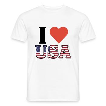 I <3 USA I love USA - Men's T-Shirt - white - Front - AI Model Male 178 dark (178cm)