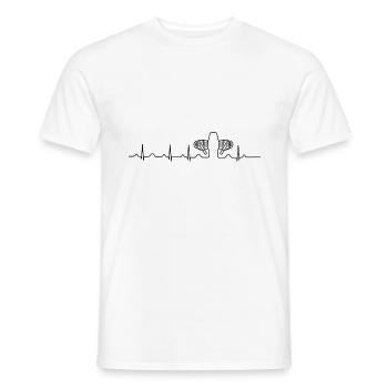 Boxer motor heart rate heartbeat - Men's T-Shirt - white - Front - AI Model Male 178 dark (178cm)