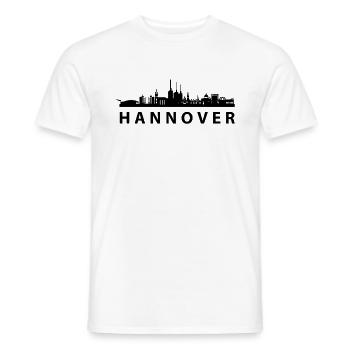 Skyline de Hanovre noir - T-shirt homme - blanc - Devant - AI Model Male 178 dark (178cm)