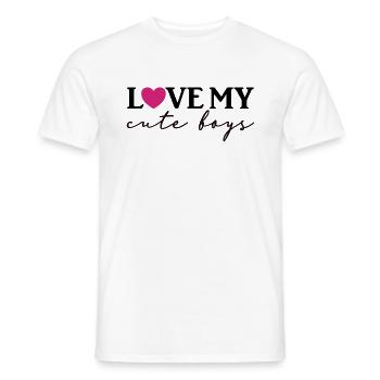 Love my cute boys - Men's T-Shirt - white - Front - AI Model Male 178 dark (178cm)
