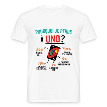 Why do I lose at Card Games? - Men's T-Shirt - white - Front - AI Model Male 178 dark (178cm)