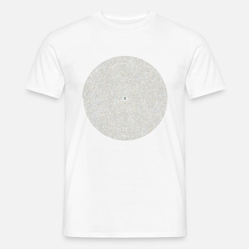 Pi mathematics gift math spiral circle irrational - Men’s T-shirt - white