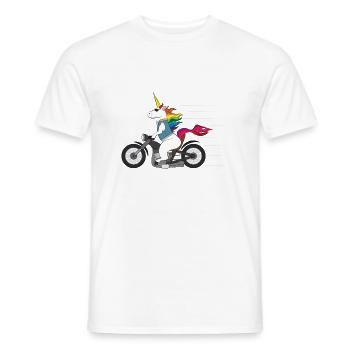 Hard Unicorn Biker Motorcycle Trending Gift - Men's T-Shirt - white - Front - AI Model Male 178 dark (178cm)