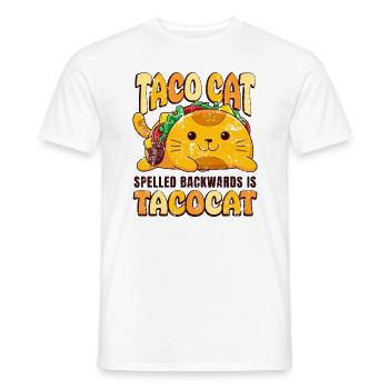 Taco Cat spelled Backwards is Tacocat Cinco de - Men's T-Shirt - white - Front - AI Model Male 178 dark (178cm)