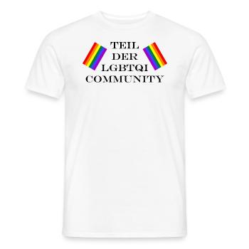 TEIL DER LGBTQI COMMUNITY - Männer T-Shirt - Weiß - Vorne - AI Model Male 178 dark (178cm)