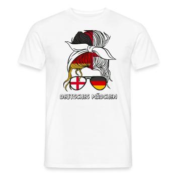 Deutsches Mädchen German Girl Allemagne Angleterre - T-shirt homme - blanc - Devant - AI Model Male 178 dark (178cm)