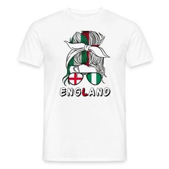 Moitié Anglais Moitié Nigérian Fille Nigeria Angleterre - T-shirt homme - blanc - Devant - AI Model Male 178 dark (178cm)
