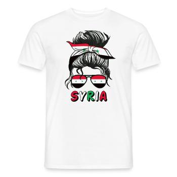 Syria Syria Flag Girls Syrian Girl Kids - Men's T-Shirt - white - Front - AI Model Male 178 dark (178cm)