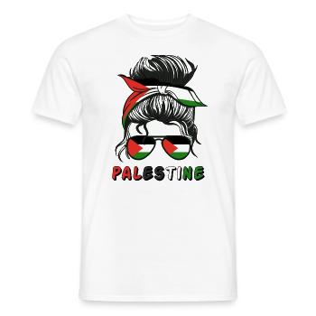 Palestine Palestinian Flag Girls Palestinian Girl - Men's T-Shirt - white - Front - AI Model Male 178 dark (178cm)