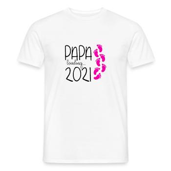 Papa chargement 2021 | attend papa naissance fille - T-shirt homme - blanc - Devant - AI Model Male 178 dark (178cm)
