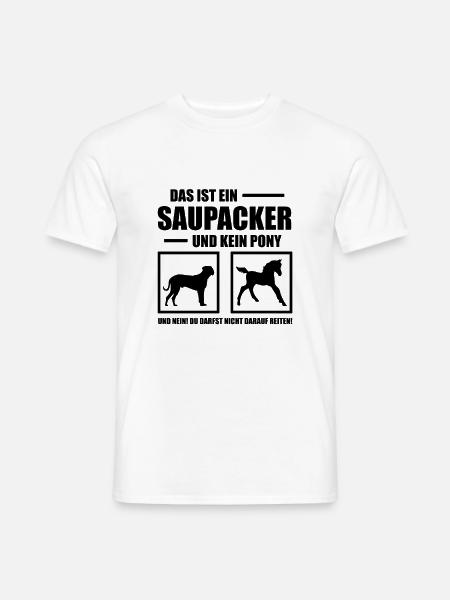 Saupacker Hund Hundeliebhaber - funny dog shirt - Männer T-Shirt - Weiß