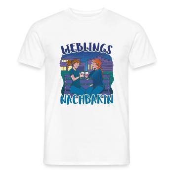 Lieblings Nachbarin Lieblingsnachbarin Weintrinker - Männer T-Shirt - Weiß - Vorne - AI Model Male 178 dark (178cm)