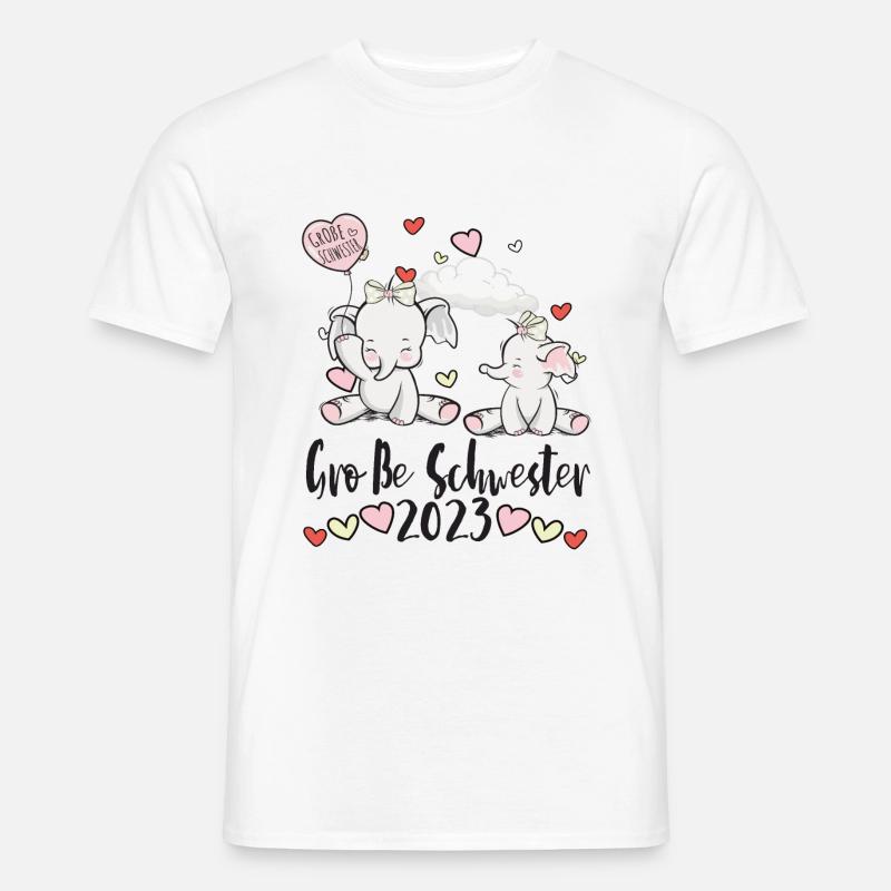 Große Schwester 2023 Elefanten - Männer T-Shirt - Weiß