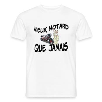 vieux motard que jamais - T-shirt homme - blanc - Devant - AI Model Male 178 dark (178cm)