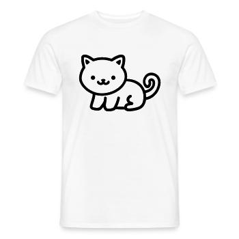 Katze - Männer T-Shirt - Weiß - Vorne - AI Model Male 178 dark (178cm)