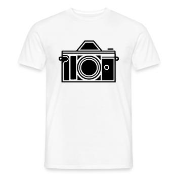 Camera - Men's T-Shirt - white - Front - AI Model Male 178 dark (178cm)