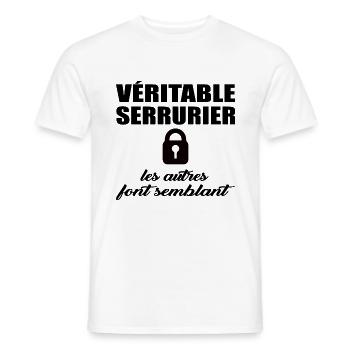Véritable serrurier les autres font semblant - T-shirt homme - blanc - Devant - AI Model Male 178 dark (178cm)