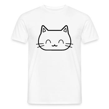 Katze - Männer T-Shirt - Weiß - Vorne - AI Model Male 178 dark (178cm)
