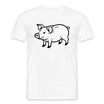 pig - Men's T-Shirt - white - Front - AI Model Male 178 dark (178cm)