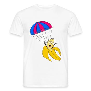 Parachute banana parachute jump gift idea - Men's T-Shirt - white - Front - AI Model Male 178 dark (178cm)