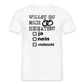 Tu veux m’épouser ? Demande en mariage - Fiançailles - T-shirt homme - blanc - Devant - AI Model Male 178 dark (178cm)
